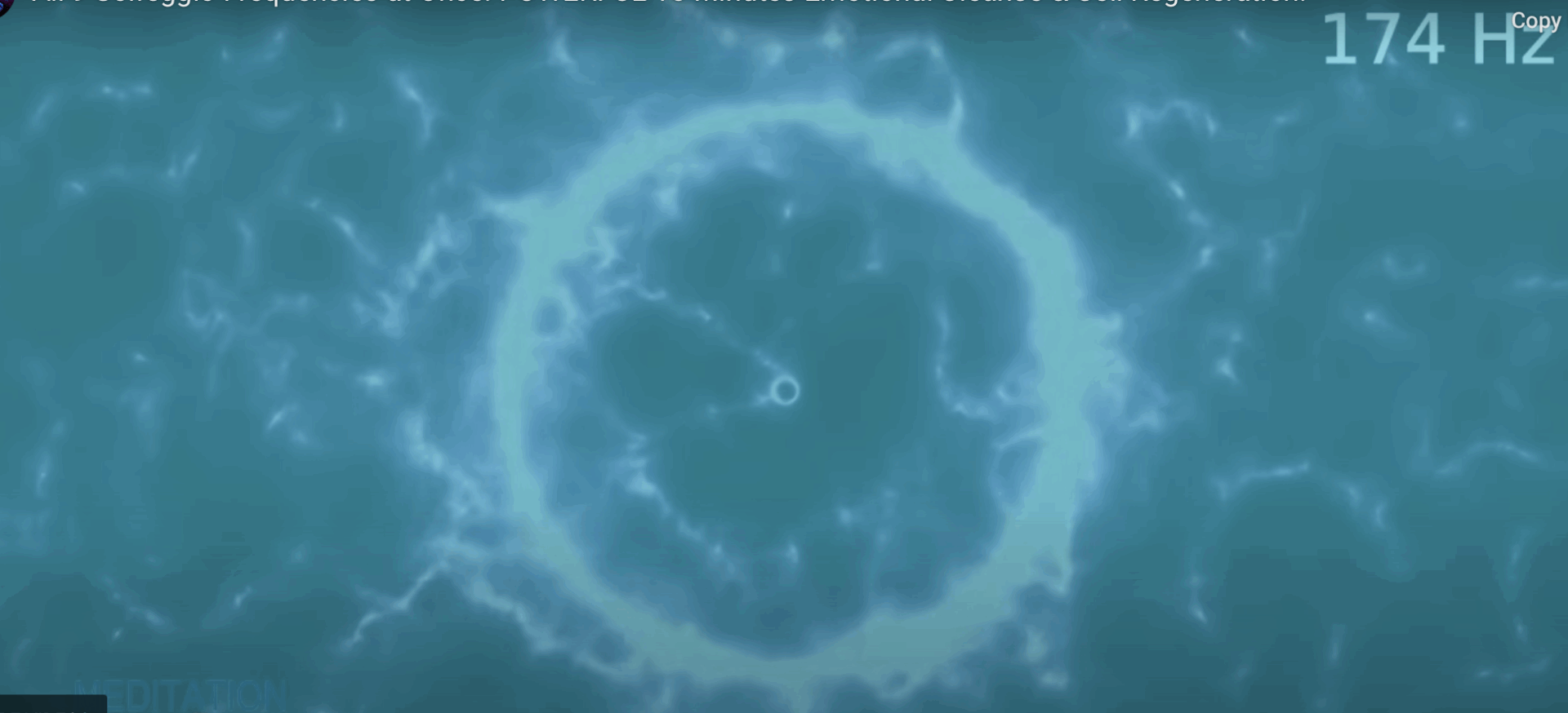 Blue background image of sound frequency in the form of a vibrating circle